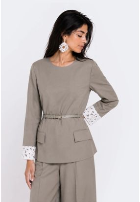 Beaded Schiffli Cuff Top