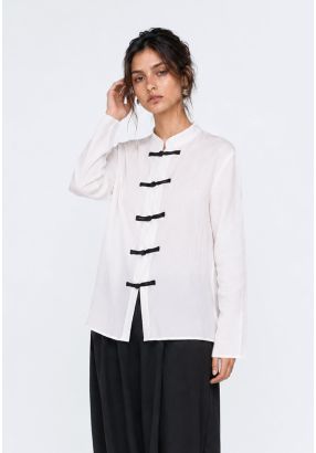 Shirt with Knot Button Details