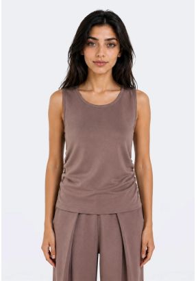 Gathered Jersey Tank Top