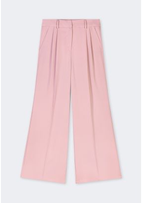 Pleated Waist Wide Leg Trousers