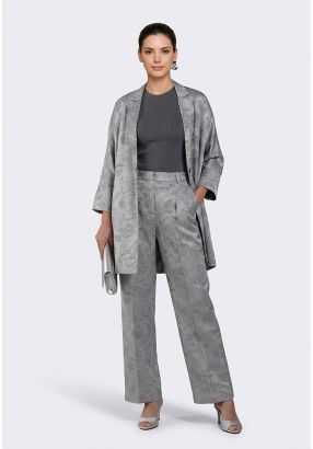 High-Waist Jacquard Trousers