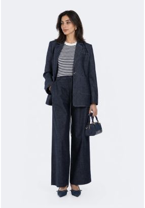 Wide Leg Denim Trousers