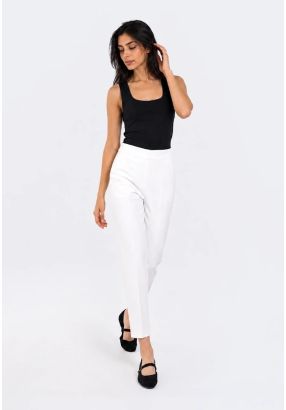 Solid Carrot-Fit Trousers