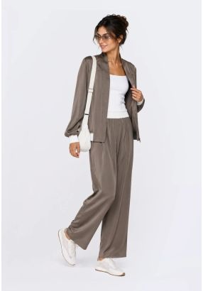 Satin Crepe High Waist Trousers