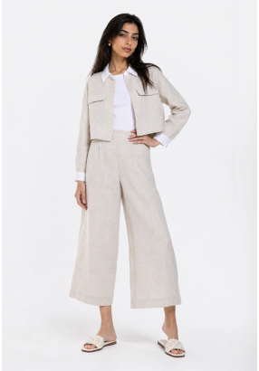 Wide-Leg Linen Trousers