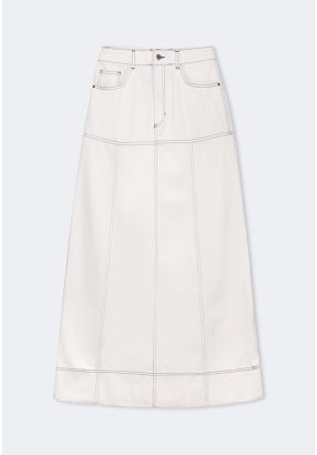 Stitch Embellished Denim Skirt