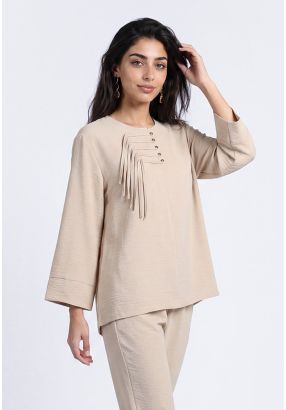 Solid Crinkled Blouse