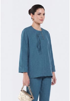 Solid Crinkled Blouse