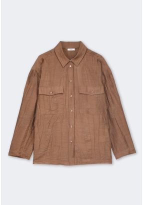 Crinkled Embroidered Shirt (2PCS)