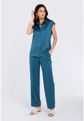 Satin Straight Trousers
