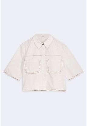 Stud Embellished Embroidered Shirt