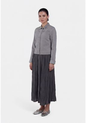 تنورة سادة مجعدة