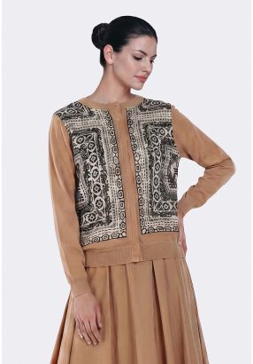 Printed Knitted Cardigan