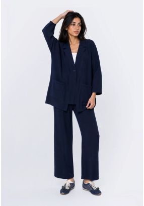 Crinkled High-Waist Trousers