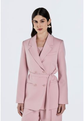 Double Breasted Belted Blazer