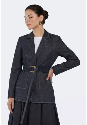 Notched Collar Tencel Blazer