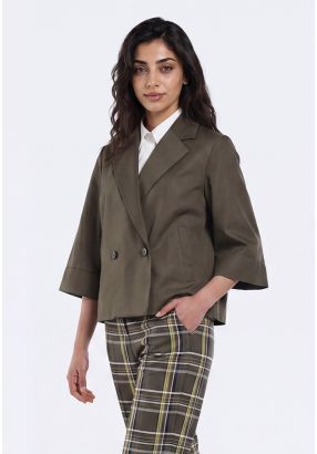 Cropped Double-Breasted Blazer