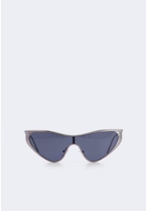 Solid Cat Eye Metallic Frame Sunglasses
