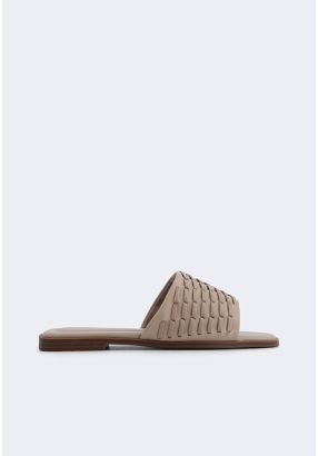 Solid Intricate PU Leather Flats