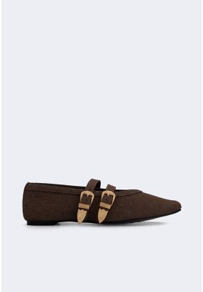 Double Strap Denim Flats