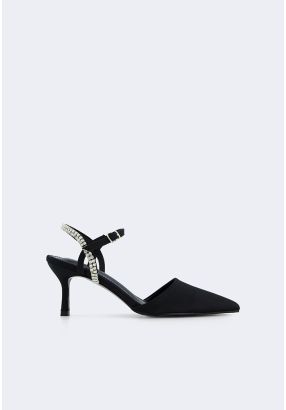 Crystal Embellished Buckle Heels