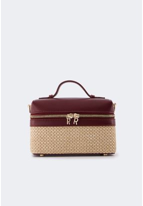 Faux Straw Pouch Bag