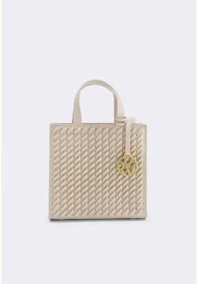 Solid Woven Handbag