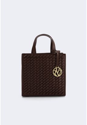 Solid Woven Handbag