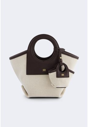 Round Handle Canva Handbag
