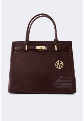 Textured Pu Leather Handbag