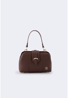 Solid PU Leather Mini Handbag