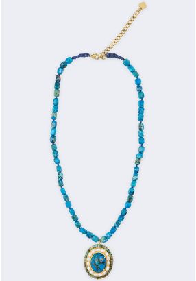Statement Oval Pendant Necklace