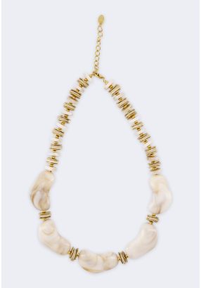 Beaded Marble Effect Necklace