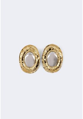 Oversized Two Tone Earrings