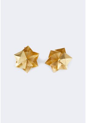 Geometric Golden Cubes Earrings