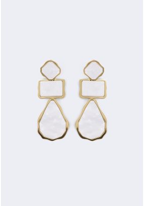 Two-Tone Abstract Drop Earrings