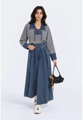 Palazzo Denim Trousers