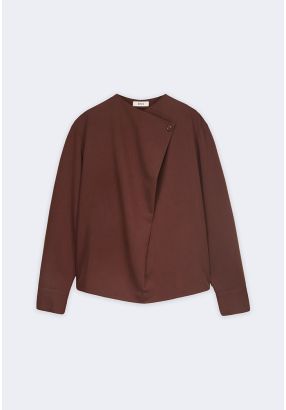 Solid Front Fold Blouse