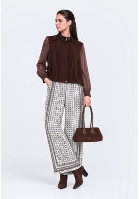Printed Wide-Leg Trousers
