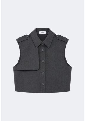 Solid Cropped Vest