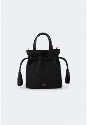 Velvet Drawstrings Bucket Bag