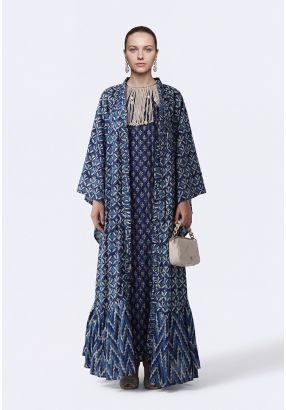 Printed Ruffled Abaya
