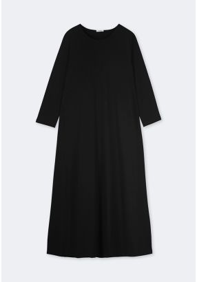 Solid A-Line Maxi Basic Dress