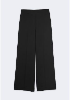 Solid High Waist Trousers