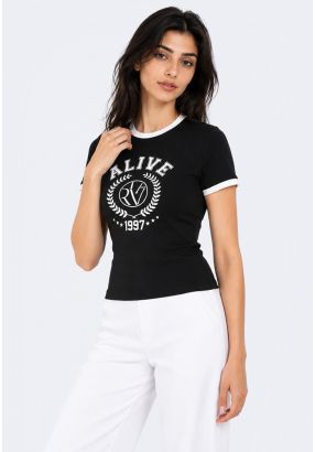 Contrast Graphic print T-Shirt