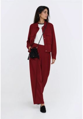 Front-Pleated Palazzo Trousers