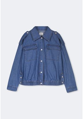 Elastic Hem Denim Jacket