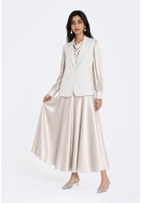 Flared Satin Maxi Skirt
