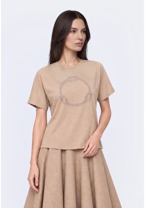 Chain-Embroidered T- Shirt