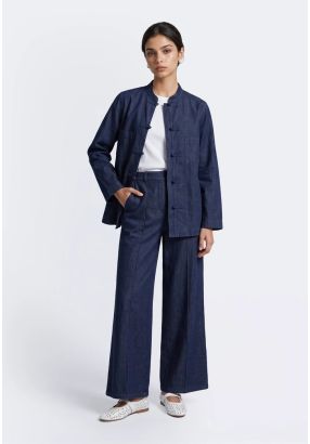 High Waist Denim Trousers